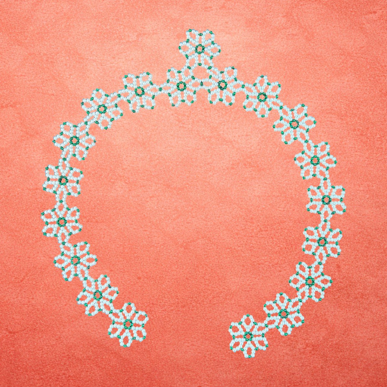 Moti Flower Mahirap Premium Pearl Rangoli Decoration (Green) - Image 2