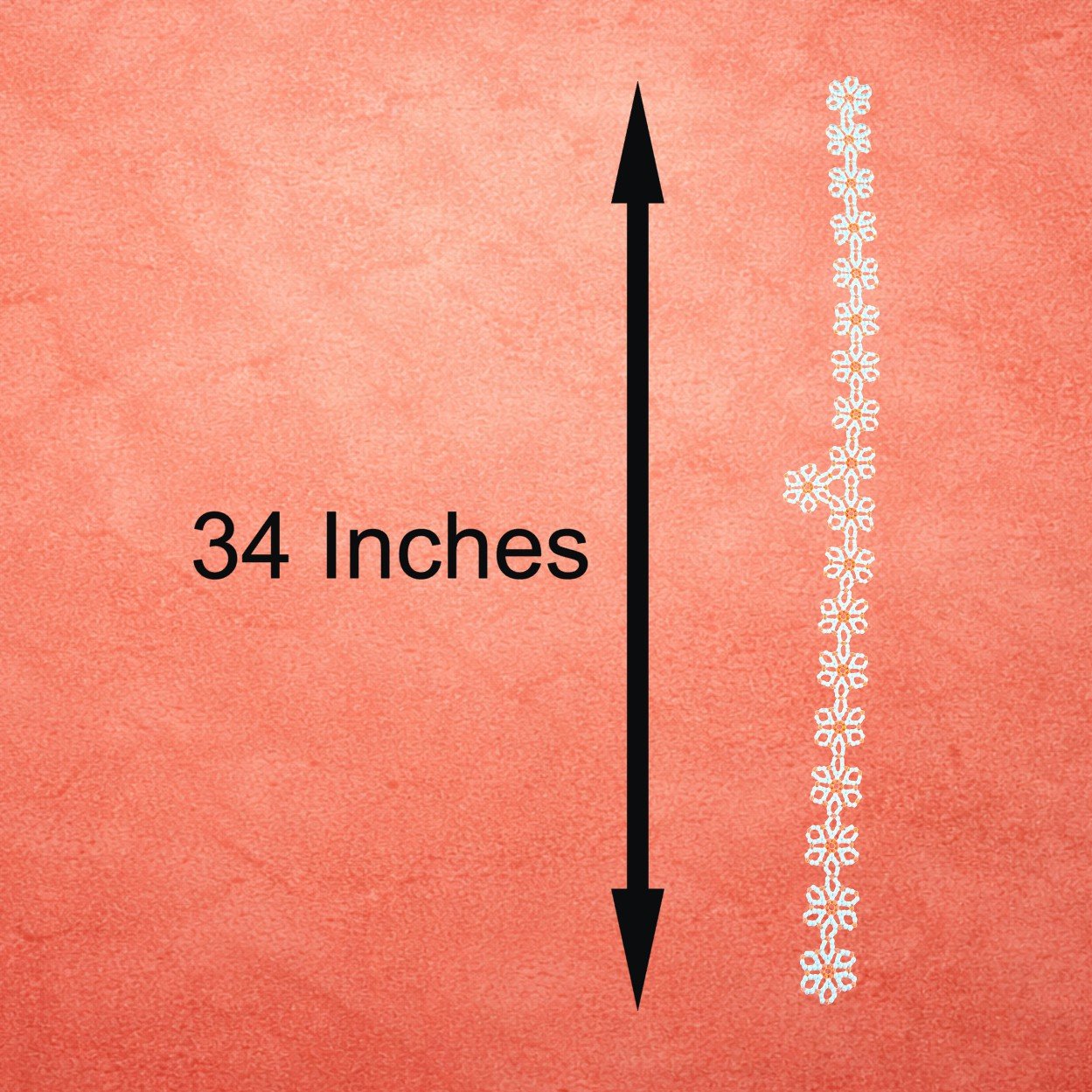 Moti Flower Mahirap Premium Pearl Rangoli Decoration (Orange) - Image 2