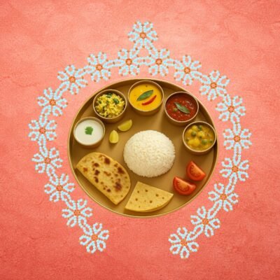 Moti Flower Mahirap Premium Pearl Rangoli Decoration (Orange)