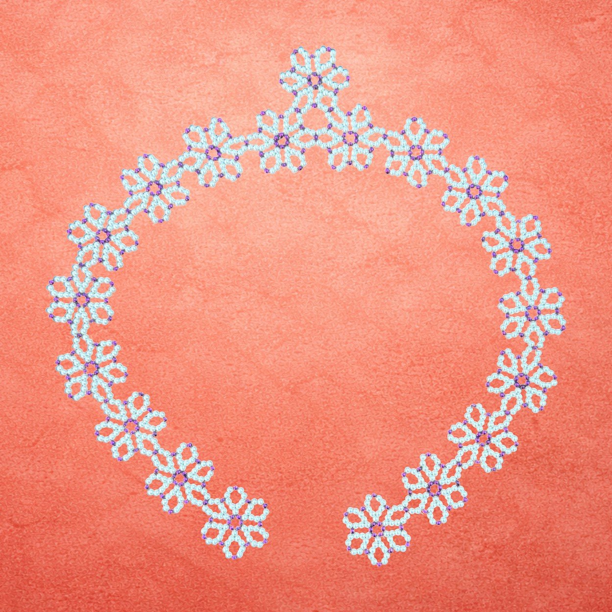 Moti Flower Mahirap Premium Pearl Rangoli Decoration (Purple) - Image 2