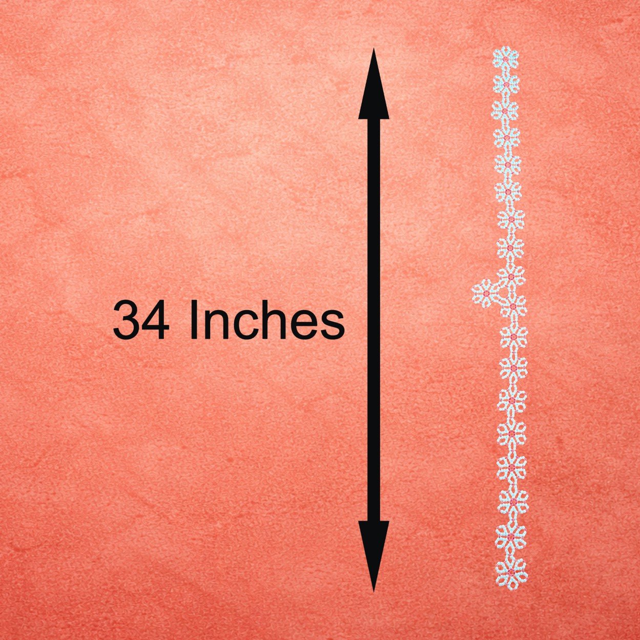 Moti Flower Mahirap Premium Pearl Rangoli Decoration (Red) - Image 2