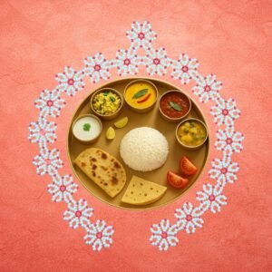 Moti Flower Mahirap Premium Pearl Rangoli Decoration (Red)