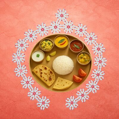 Moti Flower Mahirap Premium Pearl Rangoli Decoration (Red)