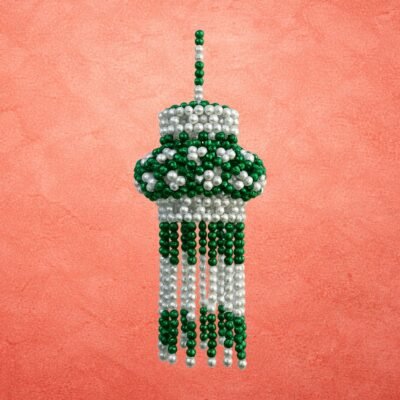 Moti Kandil-Elegant Handmade Pearl Lantern for Home Decor (Green)
