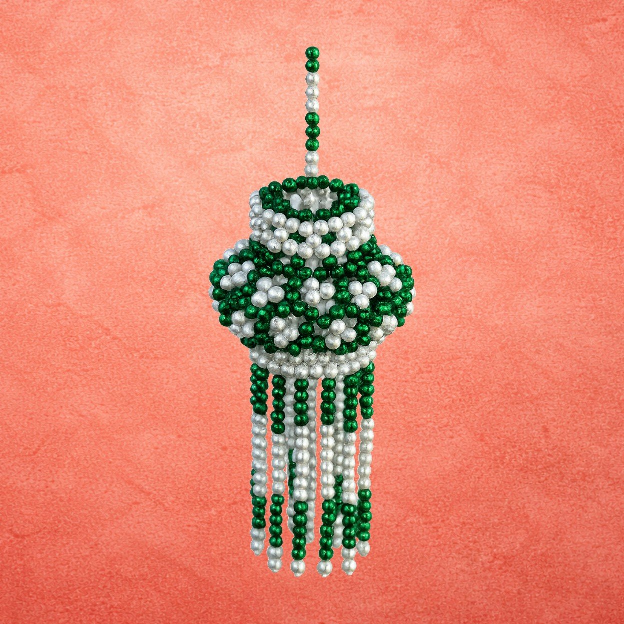 Moti Kandil-Elegant Handmade Pearl Lantern for Home Decor (Green) - Image 3