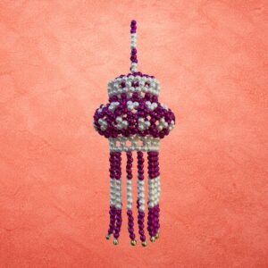 Moti Kandil-Elegant Handmade Pearl Lantern for Home Decor (Dark Pink)