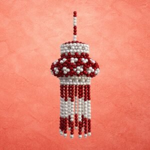 Moti Kandil-Elegant Handmade Pearl Lantern for Home Decor (Red)