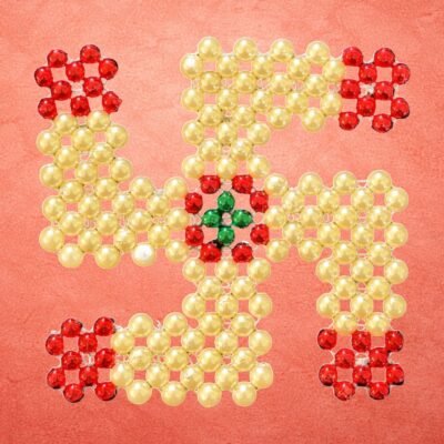 Handcrafted Moti Swastik for Home & Temple Decor
