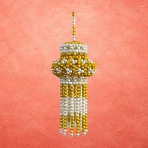 Moti Kandil-Elegant Handmade Pearl Lantern for Home Decor (Yellow)
