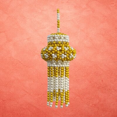 Moti Kandil-Elegant Handmade Pearl Lantern for Home Decor (Yellow)