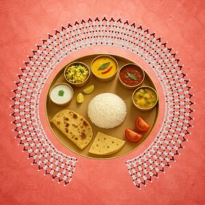 Moti Mahirap Premium Pearl Rangoli Decoration (Red)